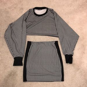 Matching crop top and skirt set